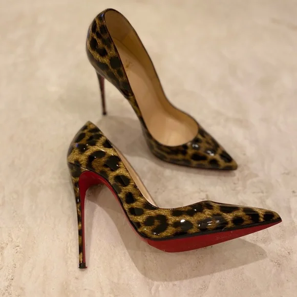 Christian Louboutin Tan and Black Stiletto Heels - Picture 4 of 10